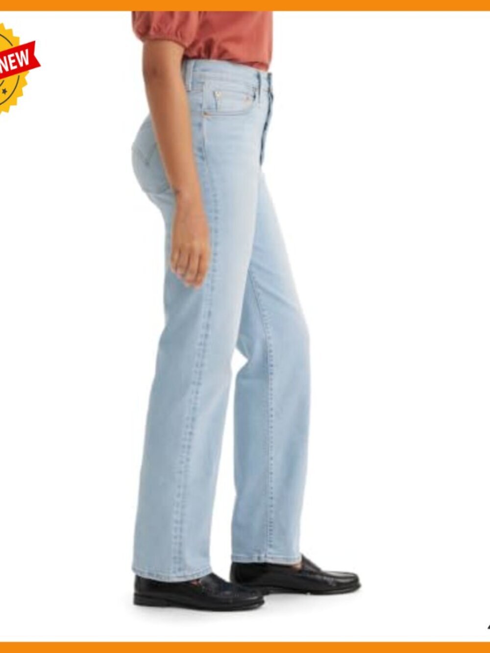 High Rise Straight Leg Full Length Jeans Slim Fit 32 Inseam - Picture 3 of 3